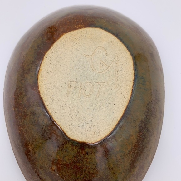 Signed Studio Art Glazed Pottery Catchall Bowl- Handmade Vtg. - Picture 9 of 10